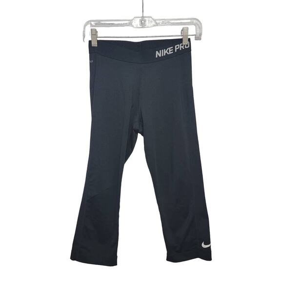 Nike Pro Crop Leggings Black Medium - Picture 1 of 10